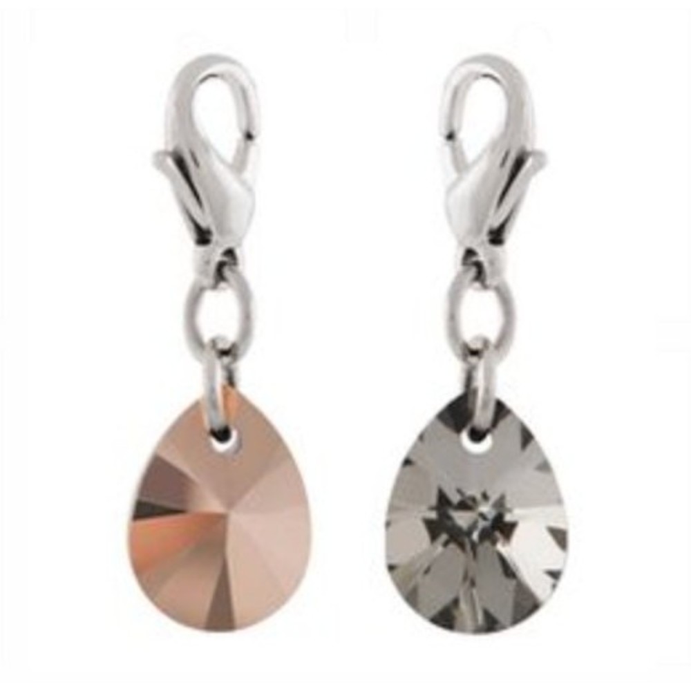 Origami Owl Rose Gold/Silver Night Swarovski Crystal Holiday Dangle Pendant